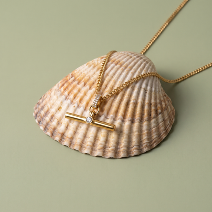 Fluted T-Bar Necklace