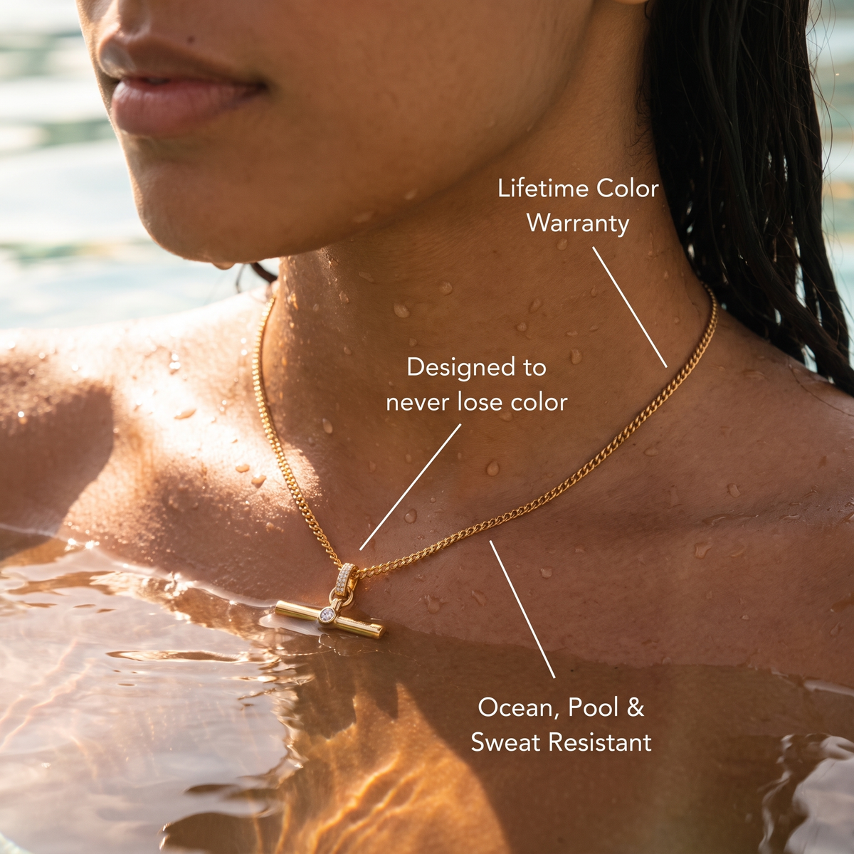 Fluted T-Bar Necklace