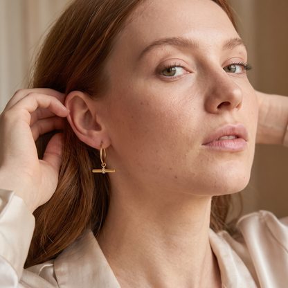 T-Bar Hoop Earrings
