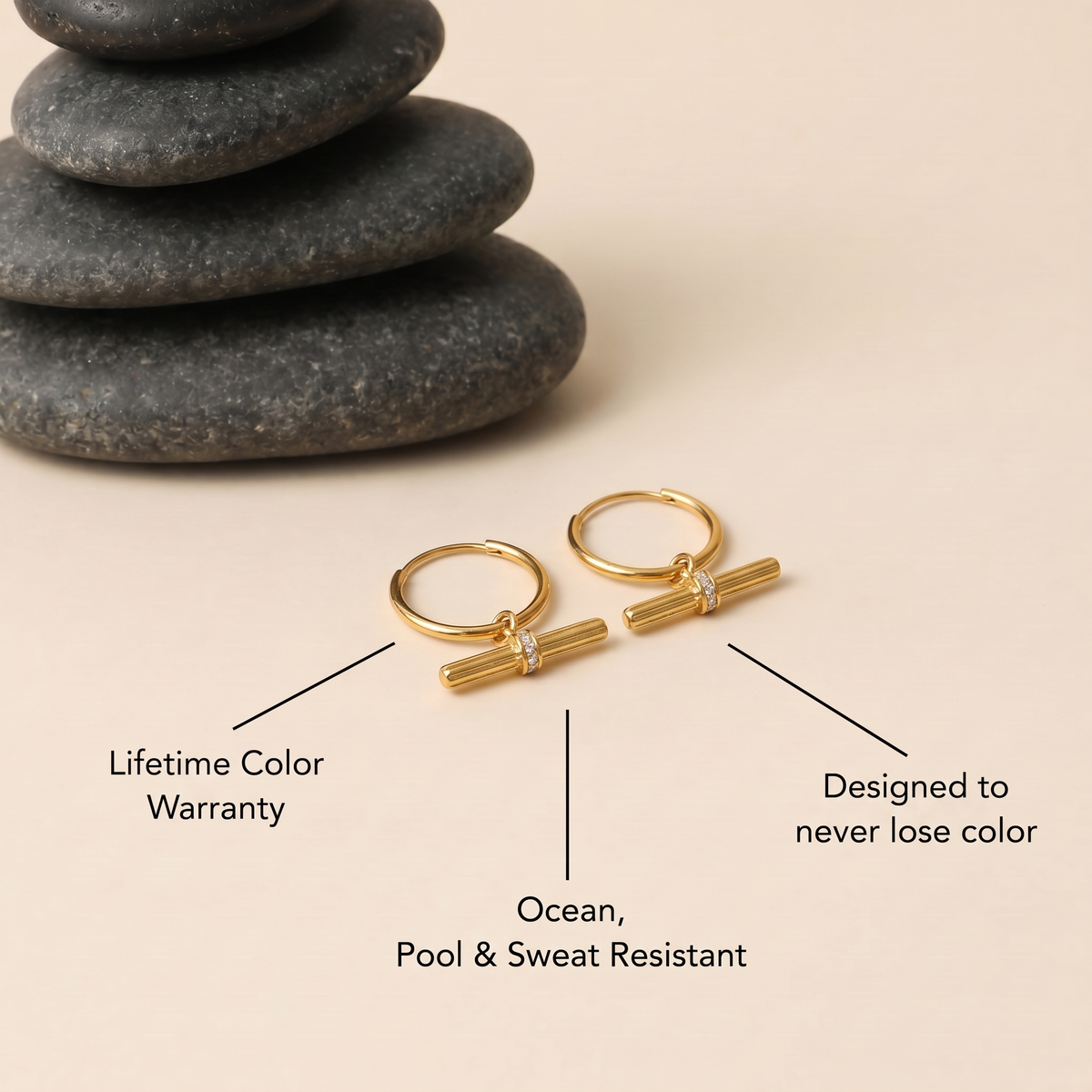 T-Bar Hoop Earrings