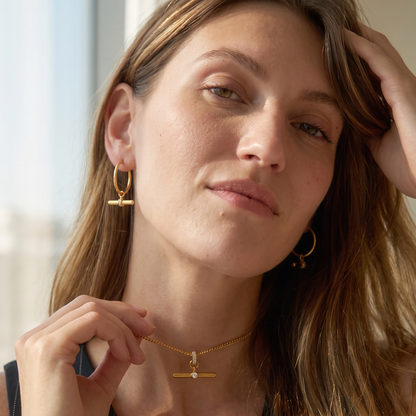 T-Bar Hoop Earrings