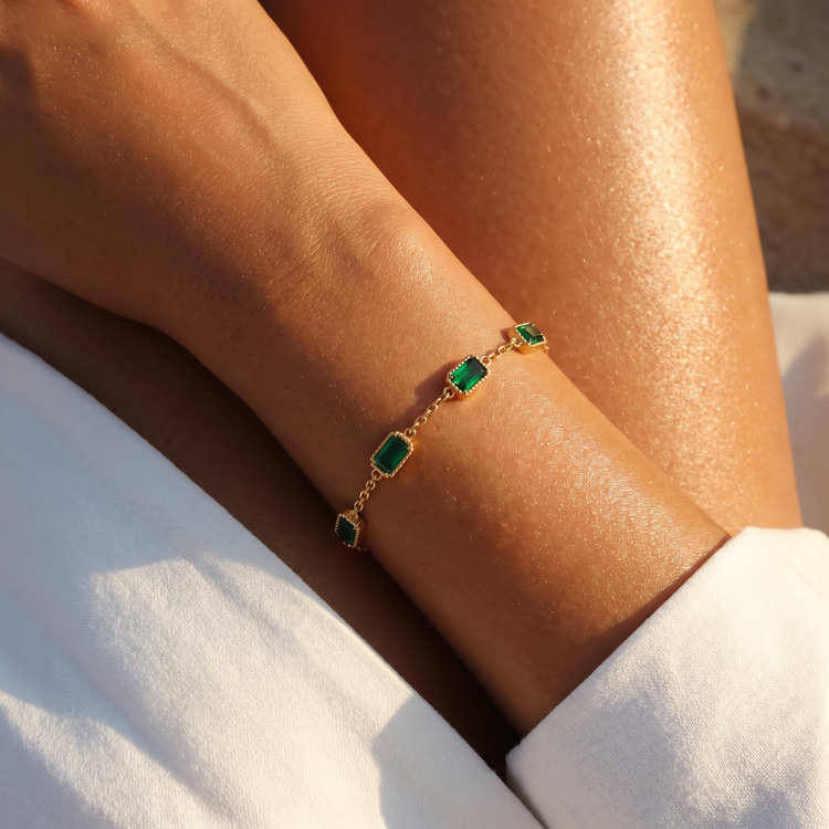 Emerald Square Bracelet