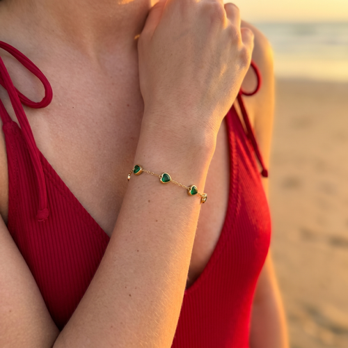 Green Heart Bracelet