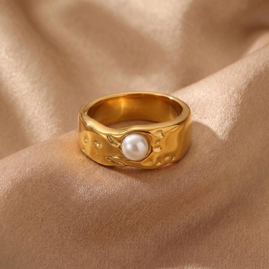 Wide Pearl Ring