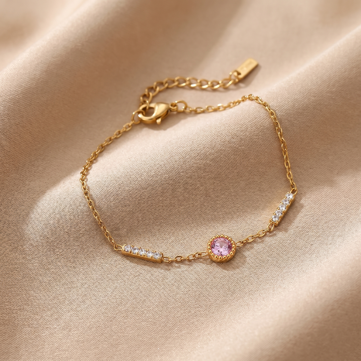 Pink Solitaire Bracelet