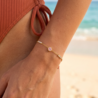 Pink Solitaire Bracelet