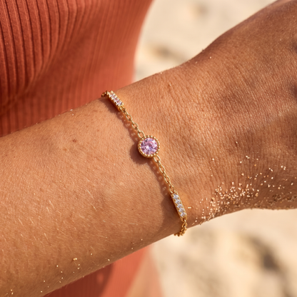 Pink Solitaire Bracelet