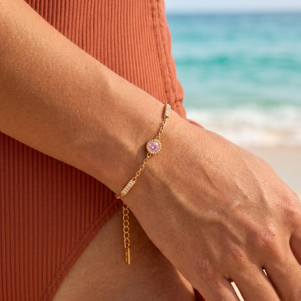 Pink Solitaire Bracelet