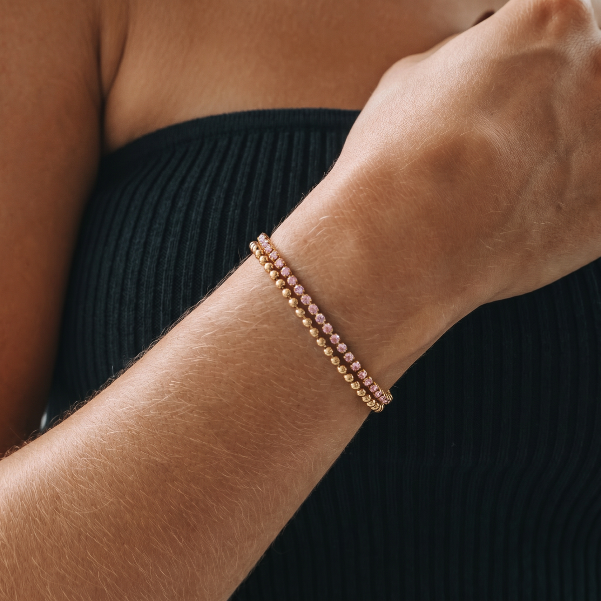 Pink Tennis Bracelet