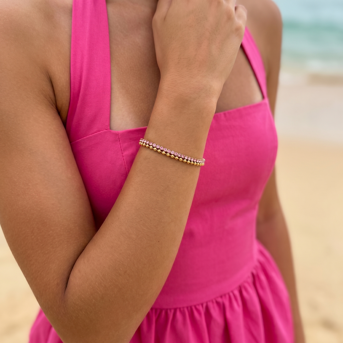 Pink Tennis Bracelet
