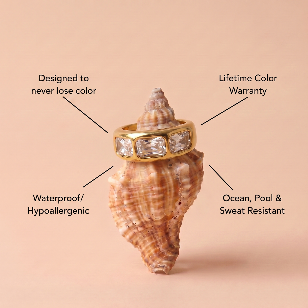 Triple Baguette Ring