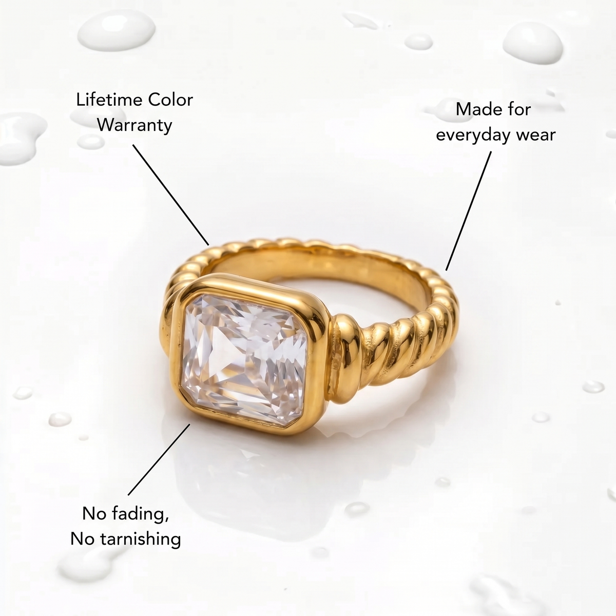 Twisted Stone Ring