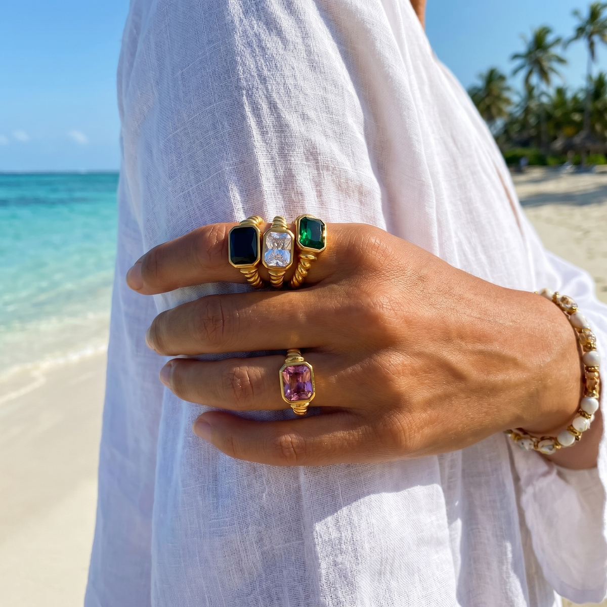 Twisted Stone Ring