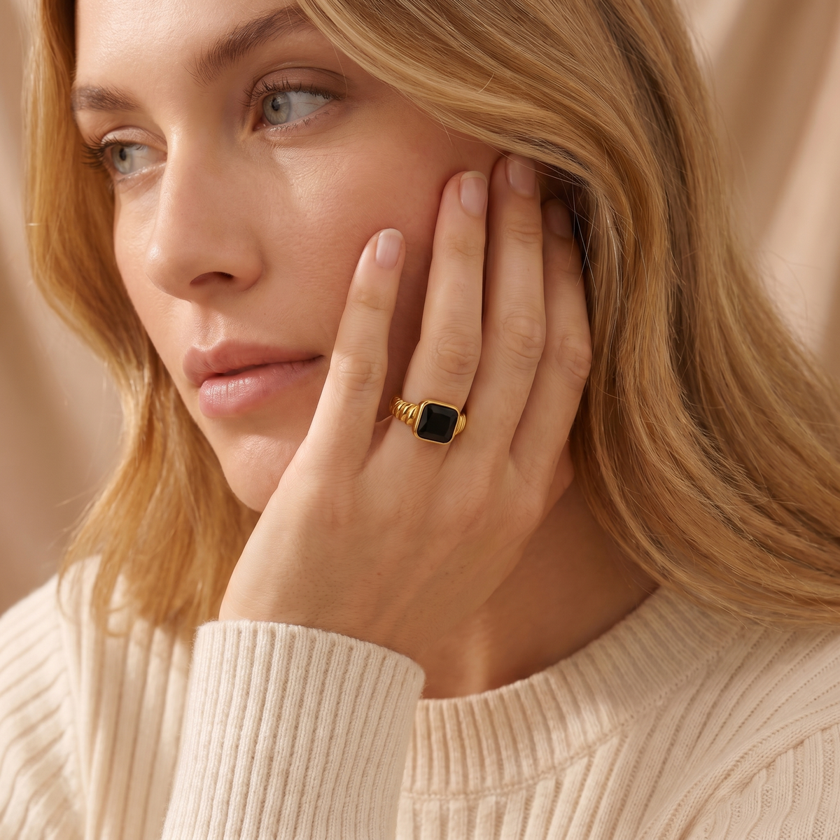 Twisted Stone Ring