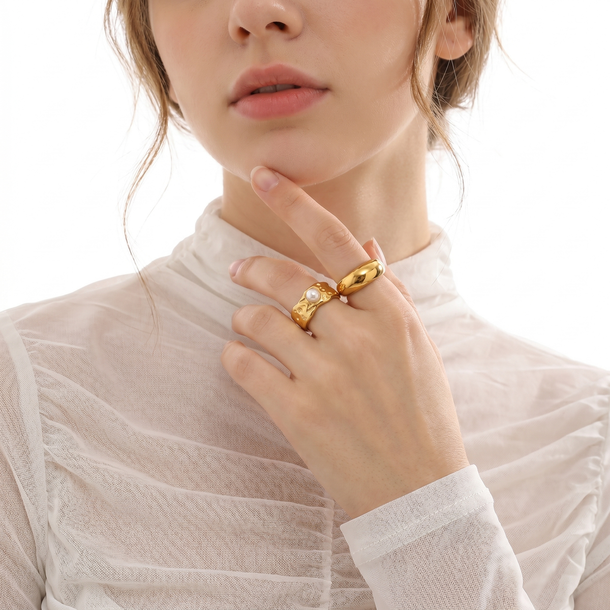 Wide Pearl Ring