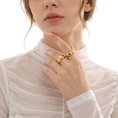Wide Pearl Ring