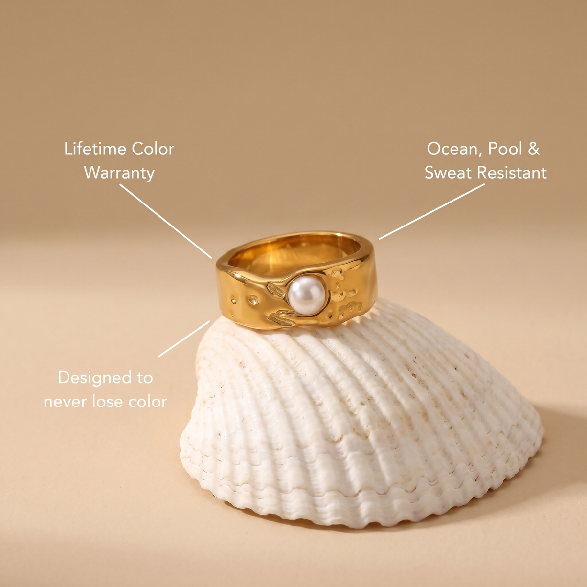 Wide Pearl Ring