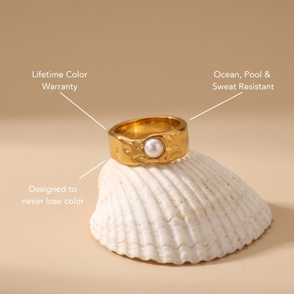Wide Pearl Ring